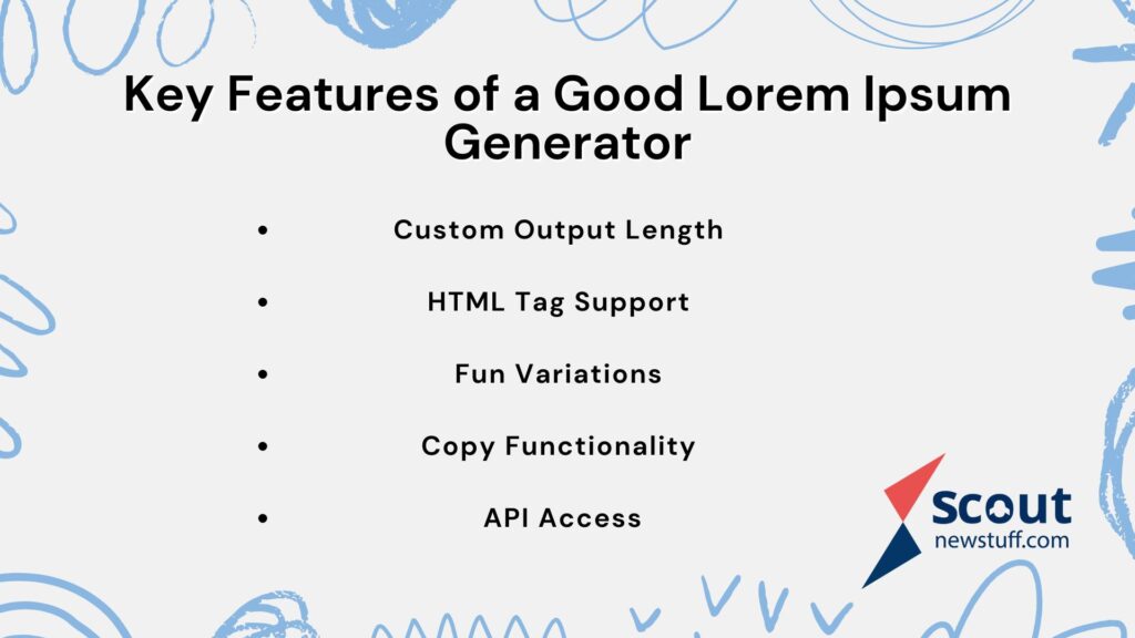 key features of lorem ipsum